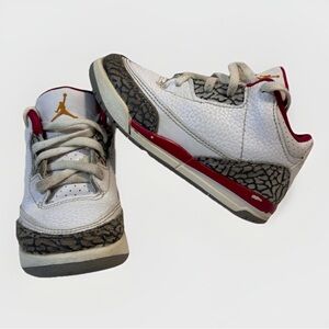 Air Jordan 3 Fire Red Kids Size 9C GS Nike Red White Activewear Toddler